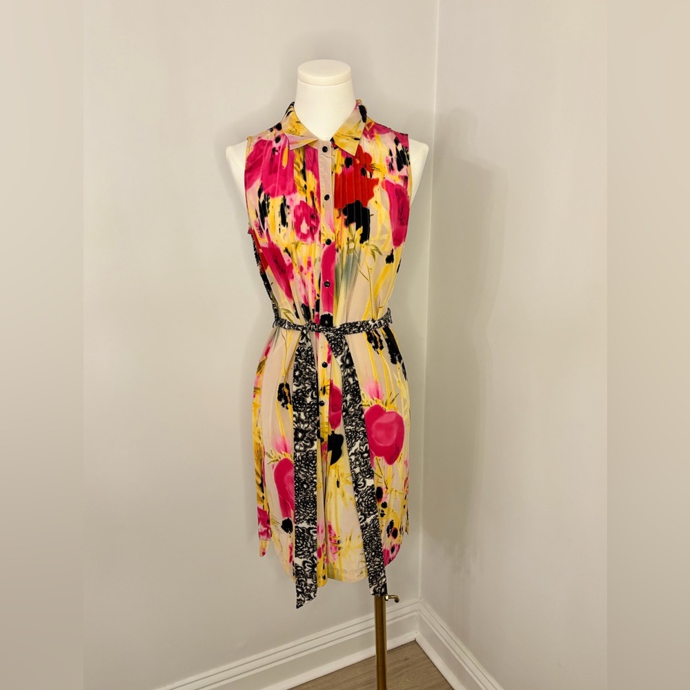 Anthropologie Tabitha Aubrieta Silk Floral Button-Down Collared Dress Size 6